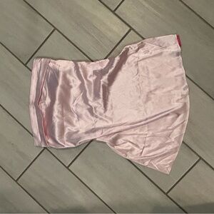 Pink Satin Mini Skirt